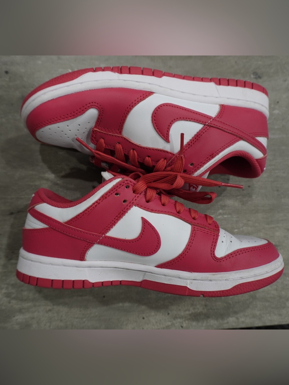 Nike Red and White Low-Top Sneakers